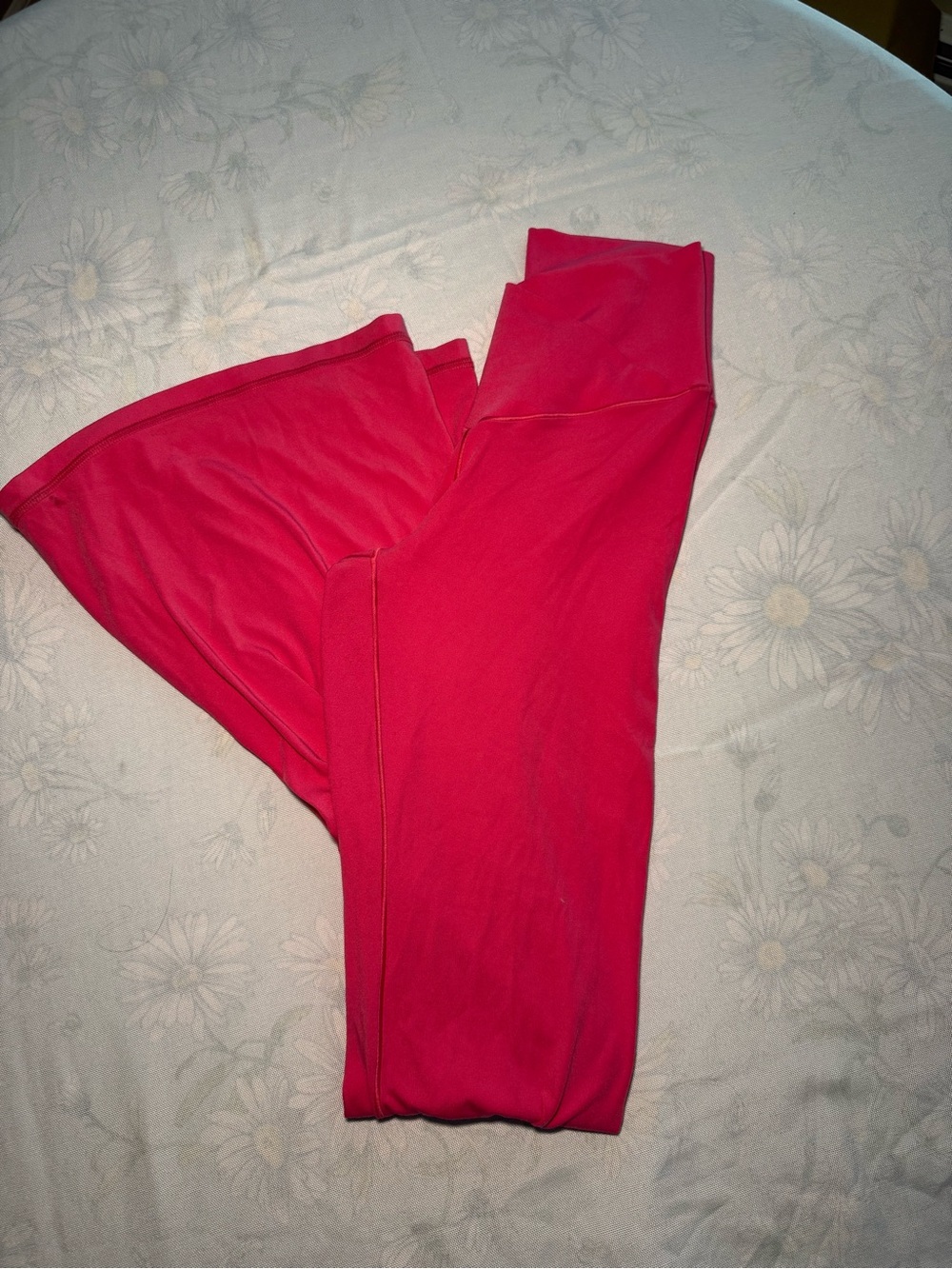 Aerie Bright Pink Crossover Flare Leggings